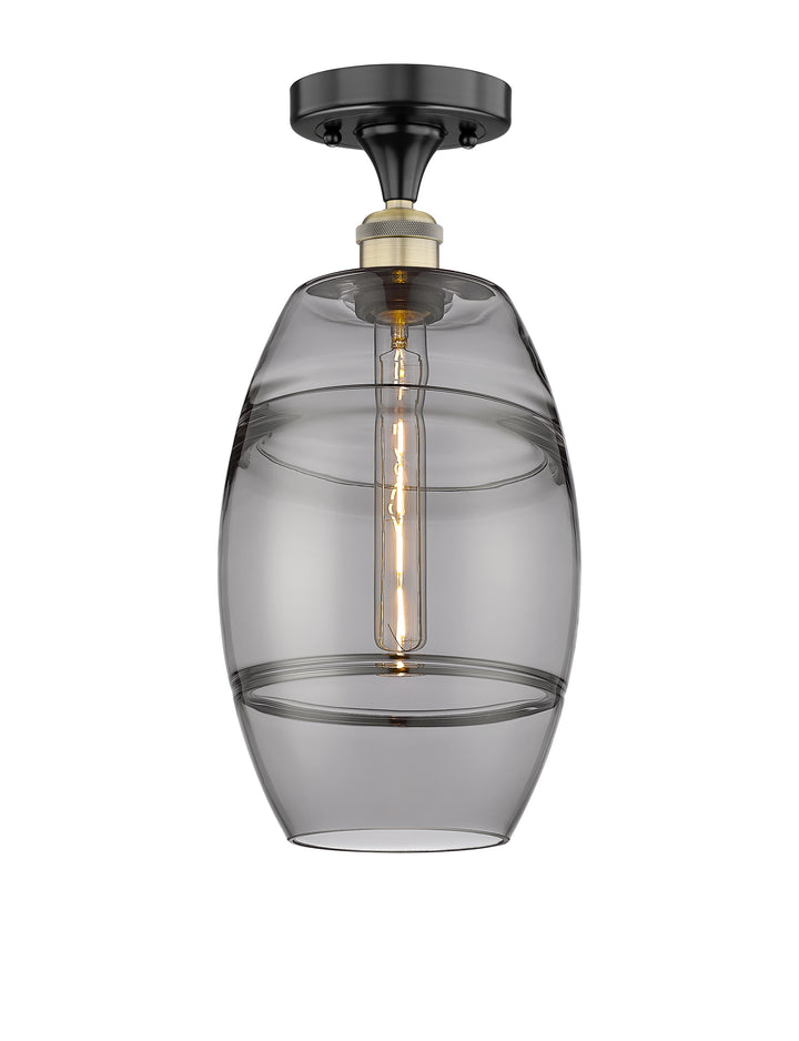 Innovations Lighting Vaz 8" Semi-Flush Mount - Black Antique Brass