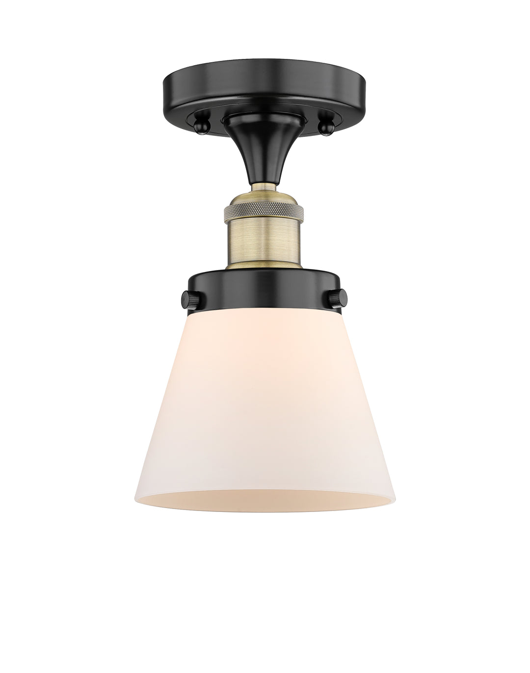 Innovations Lighting Cone 6" Semi-Flush Mount - Black Antique Brass