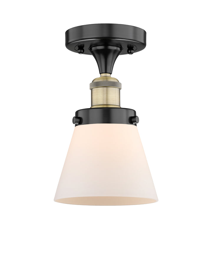 Innovations Lighting Cone 6" Semi-Flush Mount - Black Antique Brass