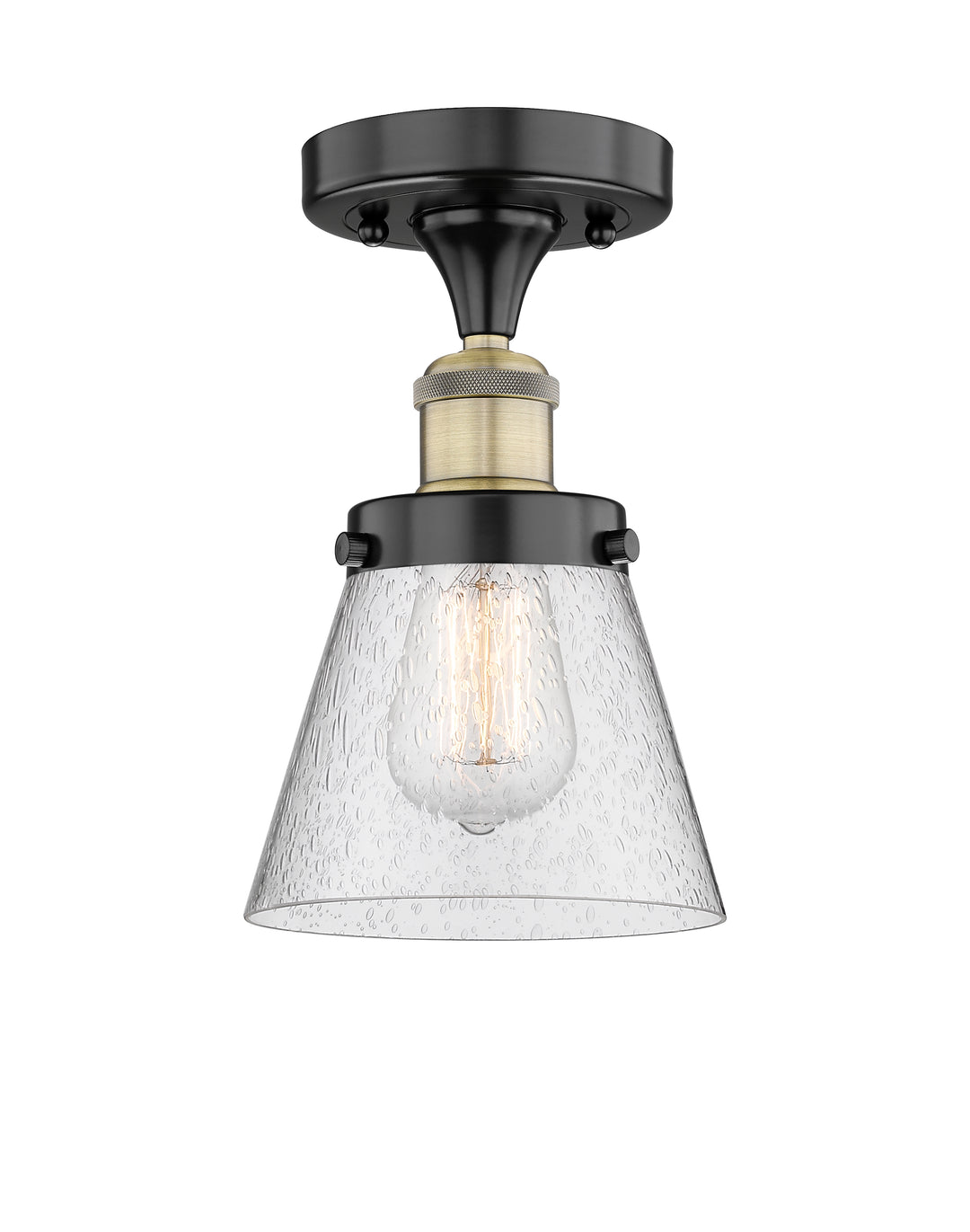 Innovations Lighting Cone 6" Semi-Flush Mount - Black Antique Brass