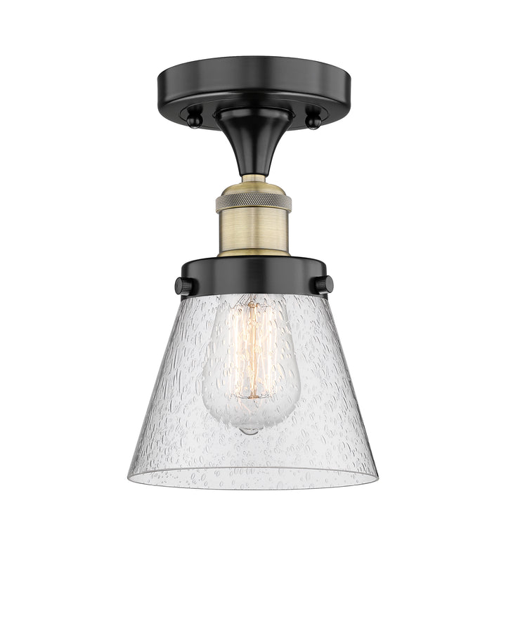Innovations Lighting Cone 6" Semi-Flush Mount - Black Antique Brass