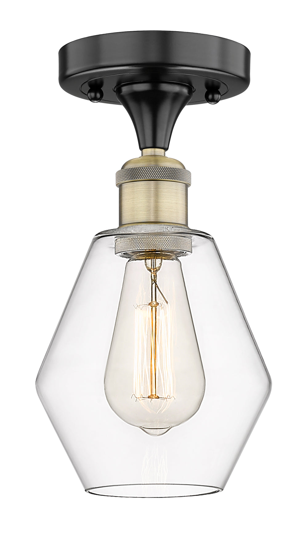Innovations Lighting Cindyrella 6" Semi-Flush Mount - Black Antique Brass