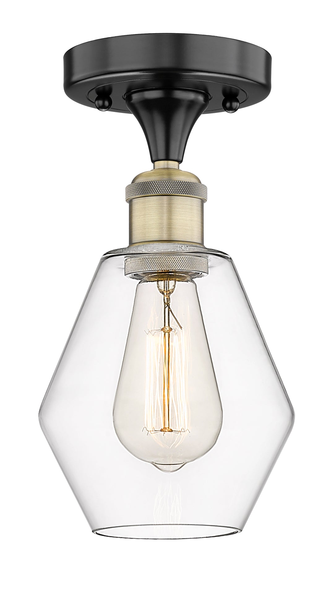 Innovations Lighting Cindyrella 6" Semi-Flush Mount - Black Antique Brass