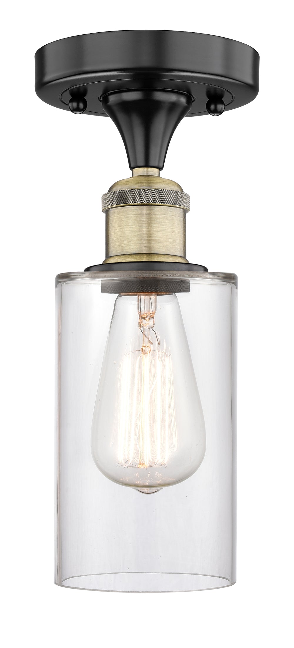 Innovations Lighting Clymer 4" Semi-Flush Mount - Black Antique Brass