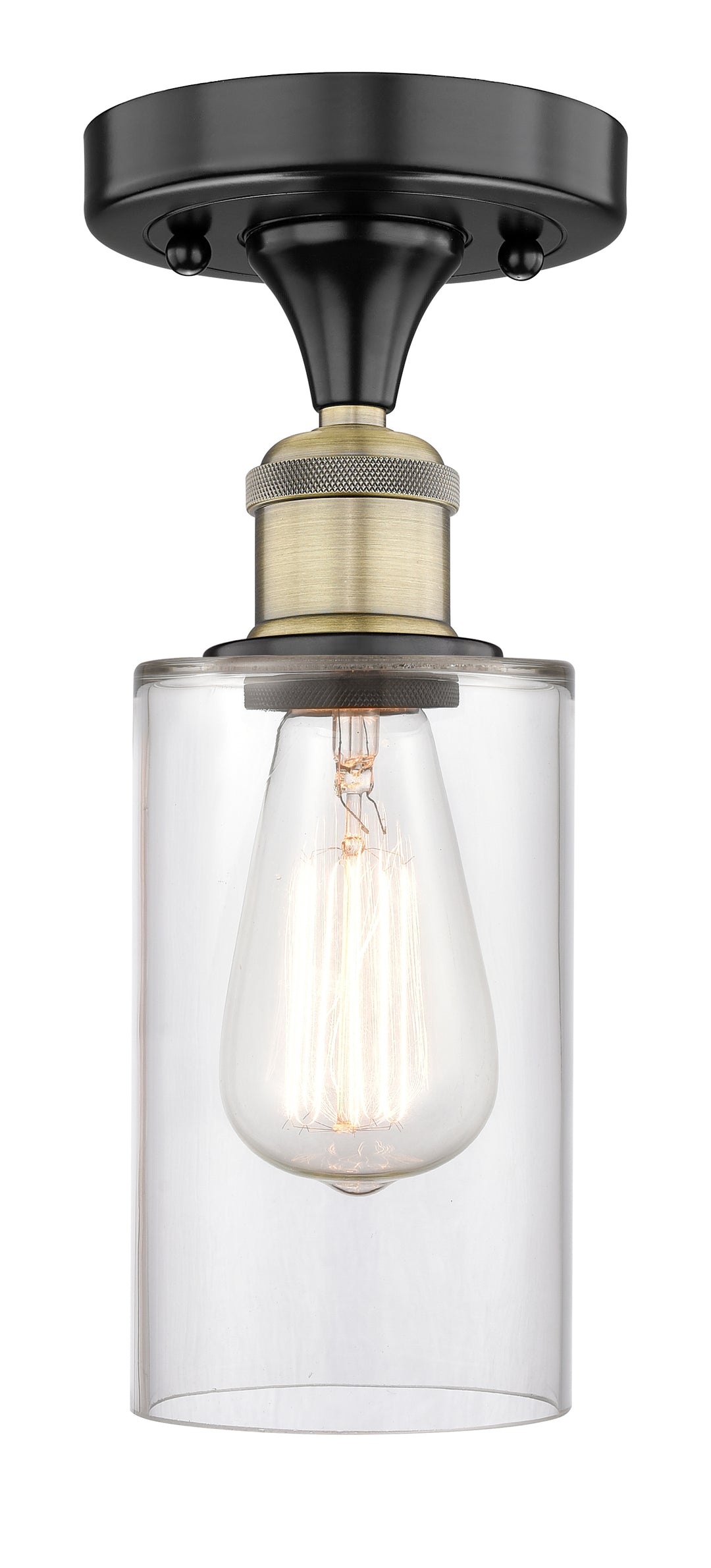 Innovations Lighting Clymer 4" Semi-Flush Mount - Black Antique Brass