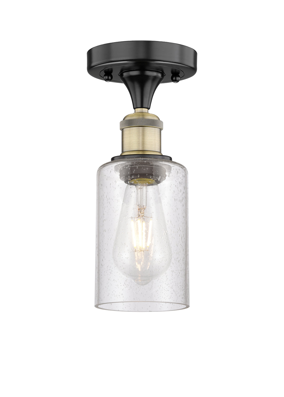 Innovations Lighting Clymer 4" Semi-Flush Mount - Black Antique Brass