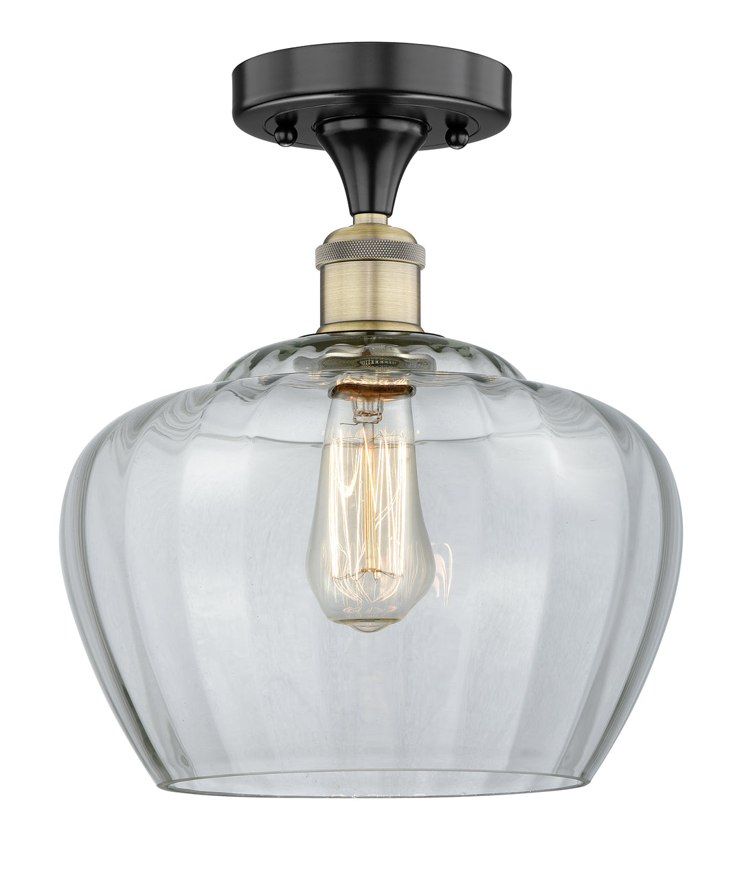 Innovations Lighting Fenton 11" Flush Mount - Black Antique Brass