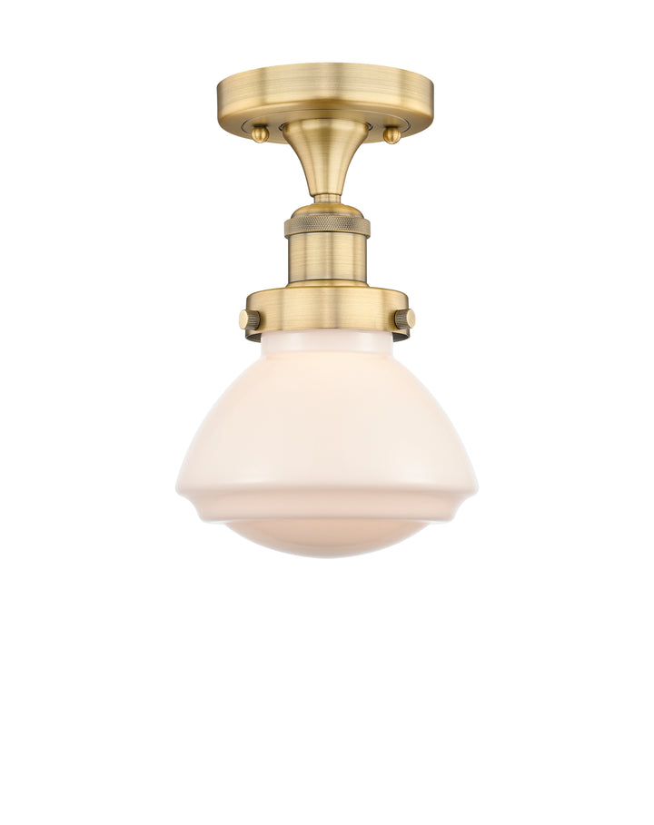 Innovations Lighting Olean 6.75" Semi-Flush Mount - Brushed Brass