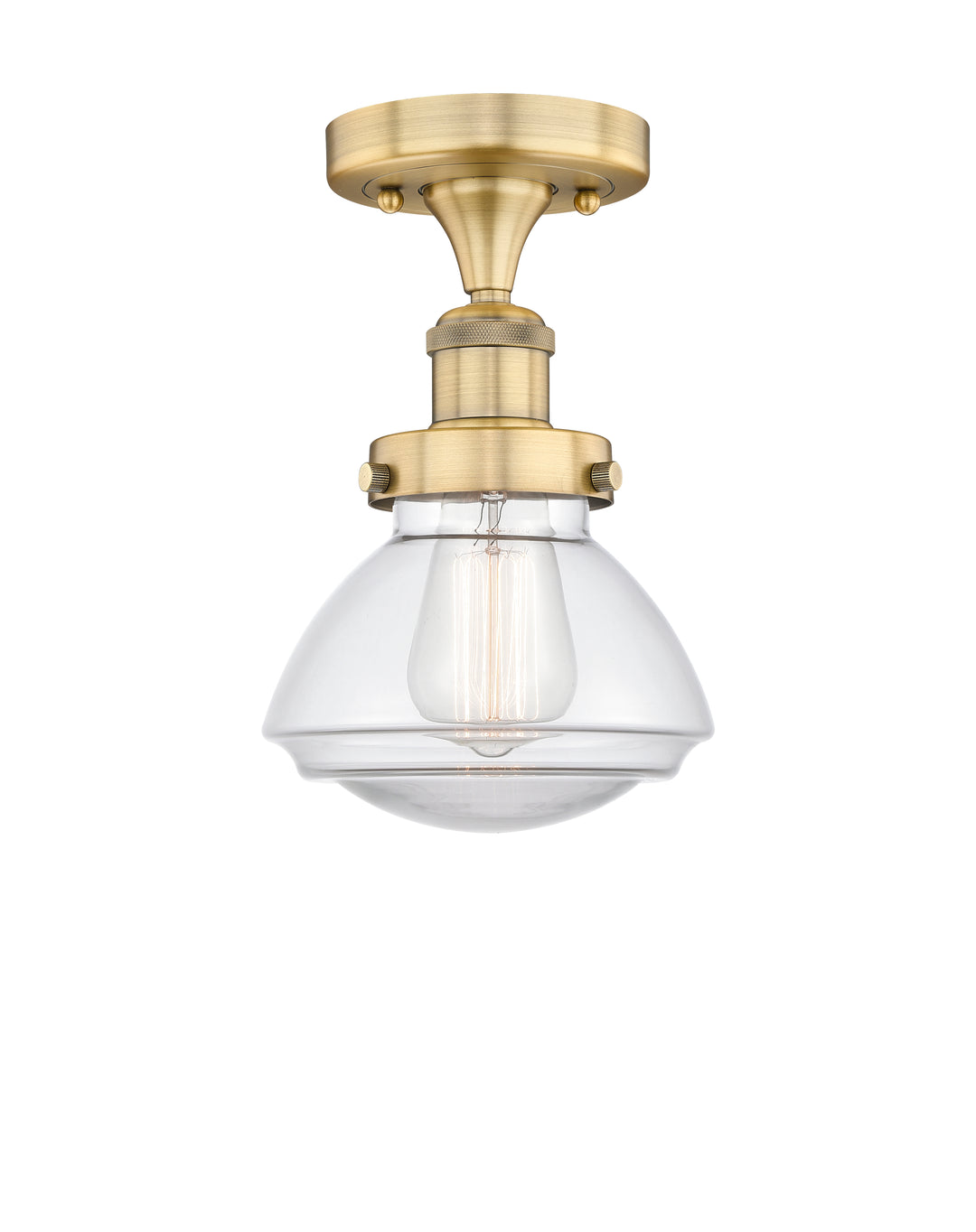 Innovations Lighting Olean 6.75" Semi-Flush Mount - Brushed Brass