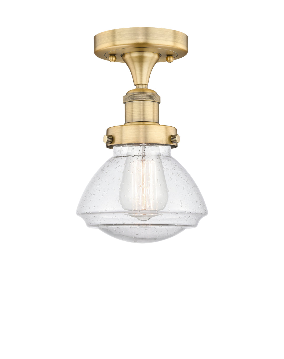 Innovations Lighting Olean 6.75" Semi-Flush Mount - Brushed Brass