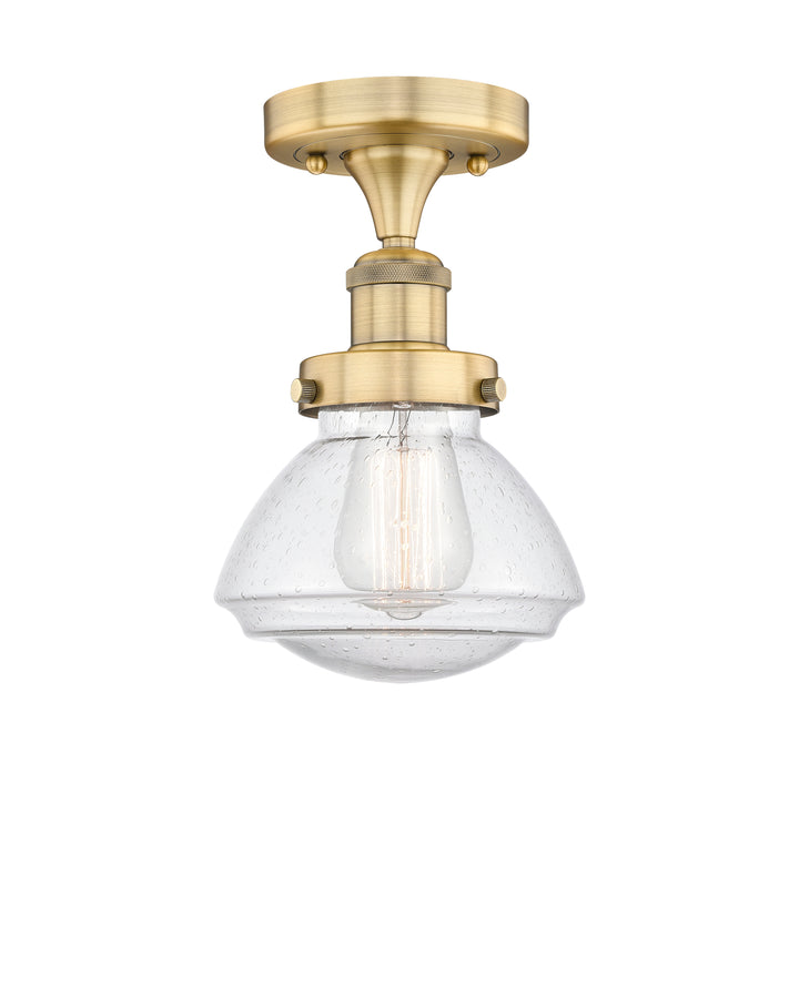 Innovations Lighting Olean 6.75" Semi-Flush Mount - Brushed Brass