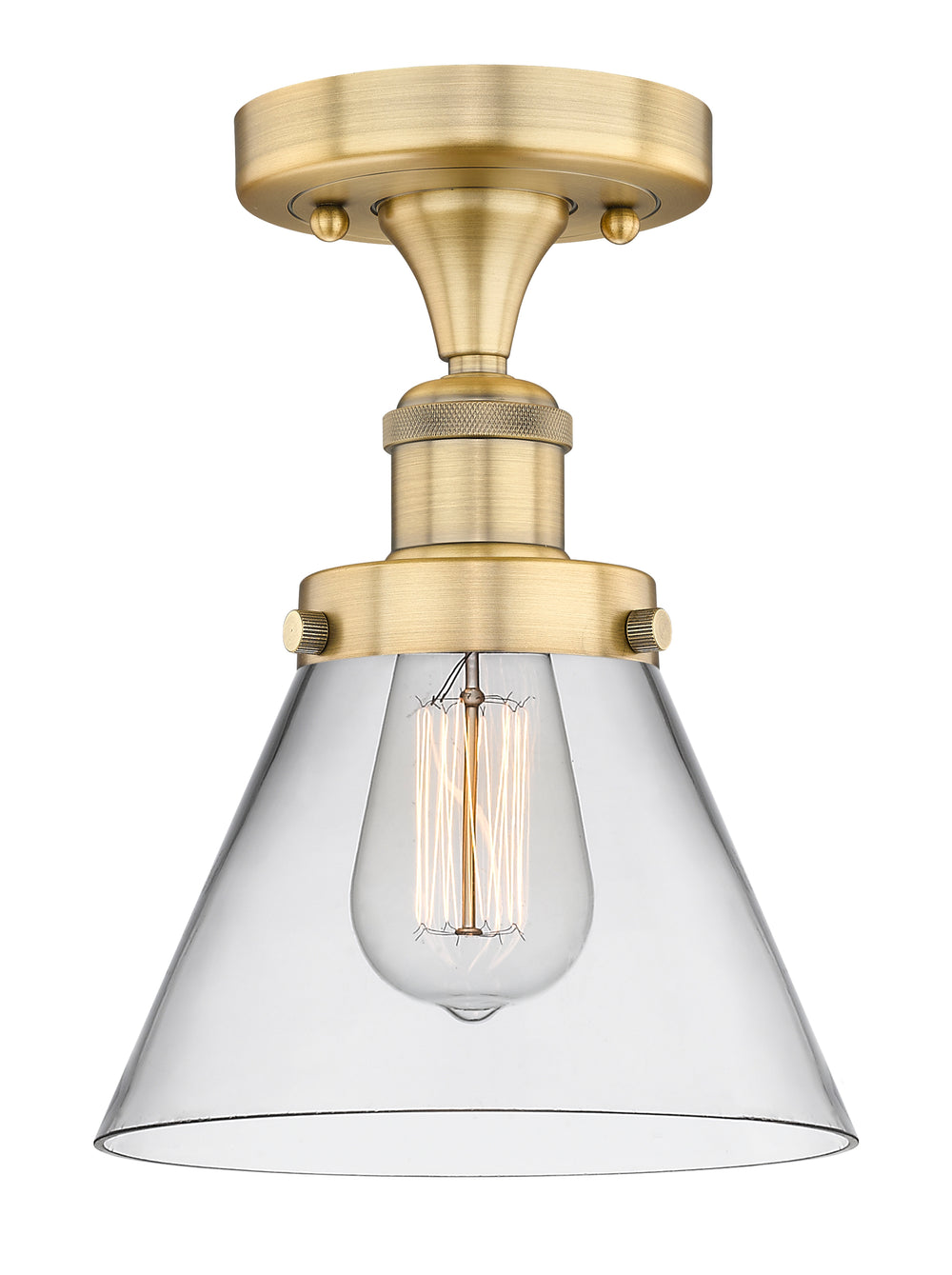Innovations Lighting Cone 8" Semi-Flush Mount - Brushed Brass