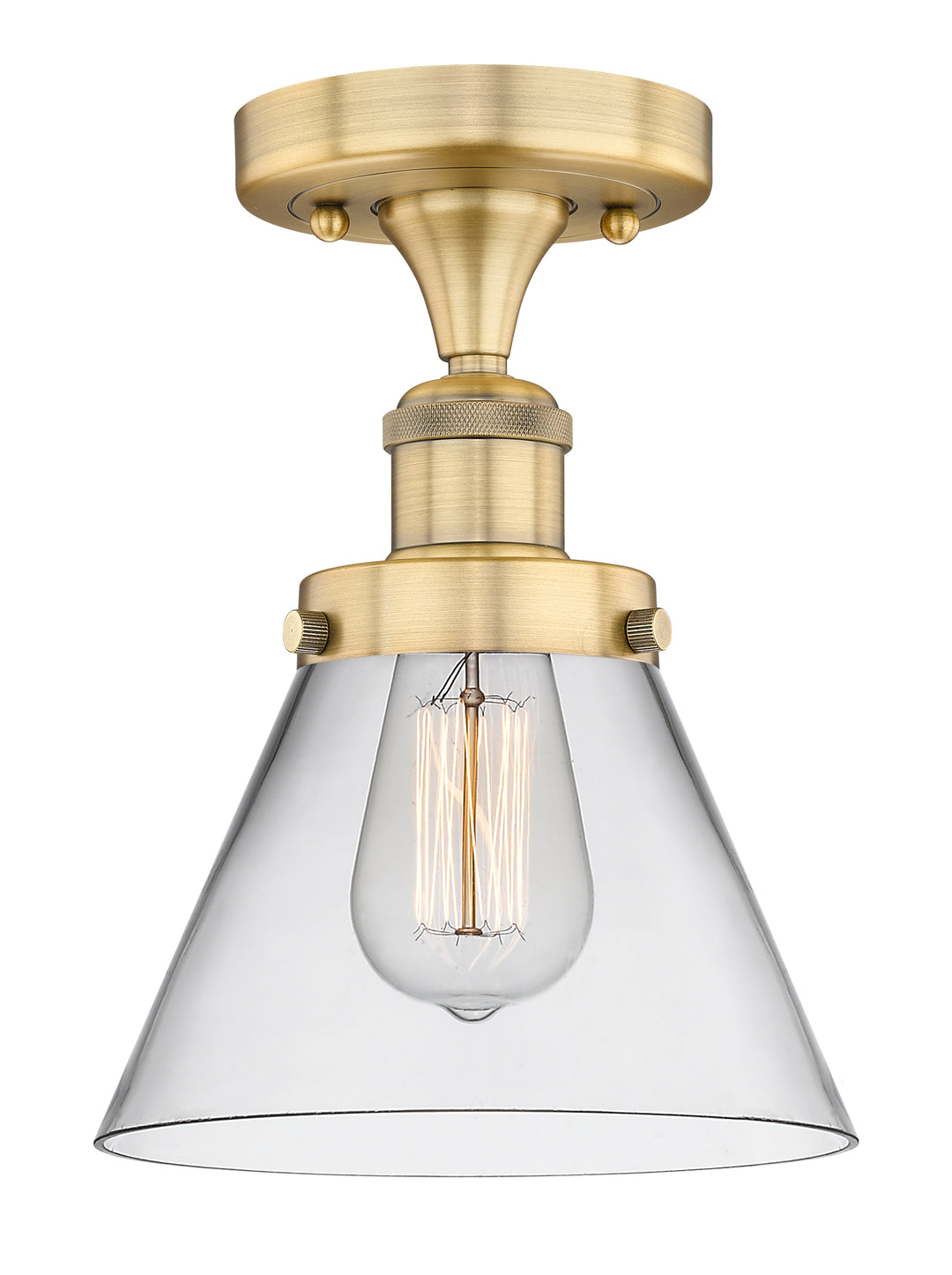 Innovations Lighting Cone 8" Semi-Flush Mount - Brushed Brass