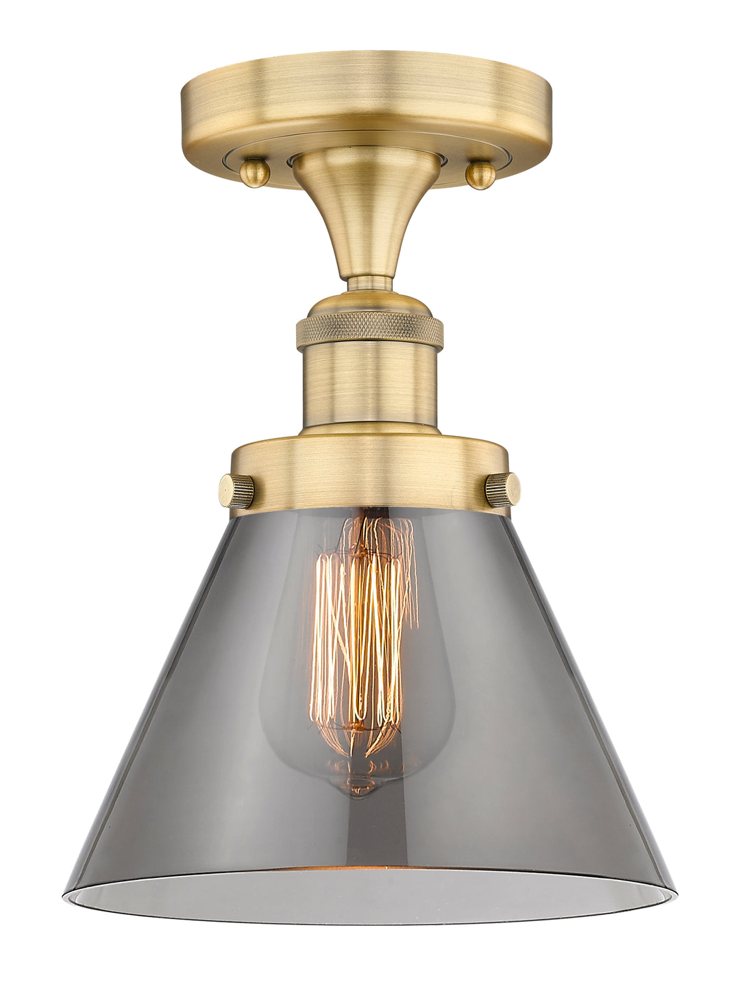Innovations Lighting Cone 8" Semi-Flush Mount - Brushed Brass