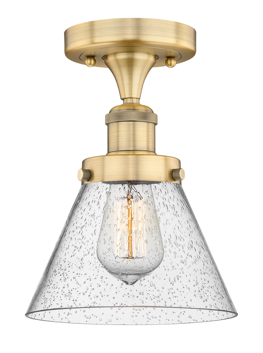 Innovations Lighting Cone 8" Semi-Flush Mount - Brushed Brass