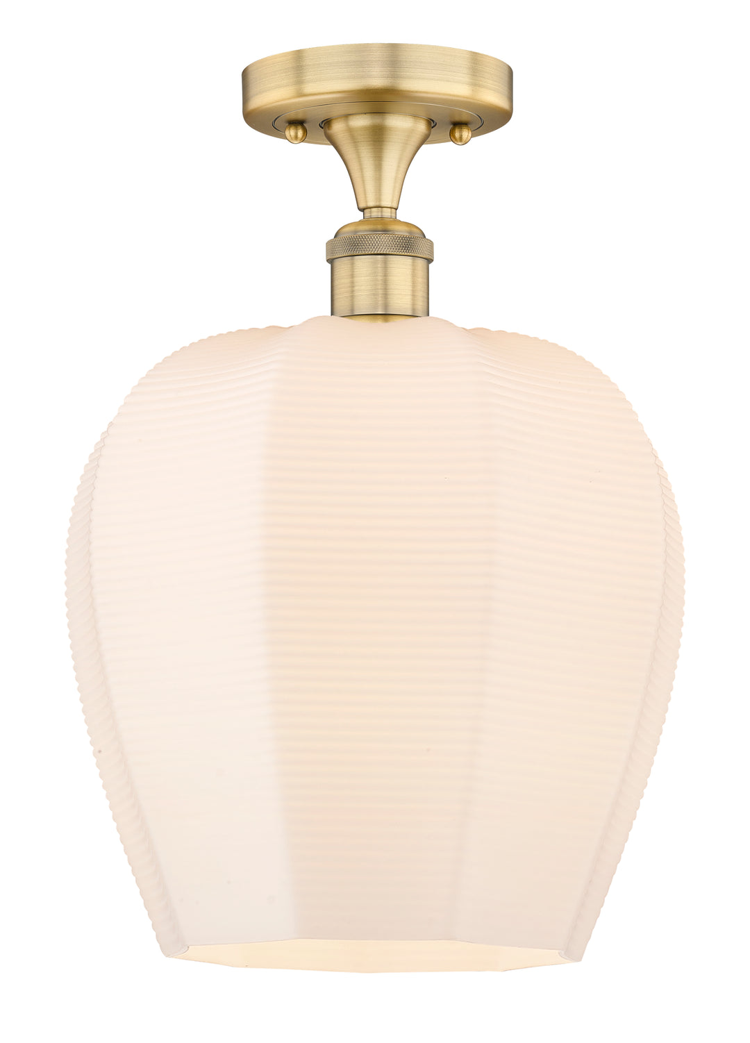 Innovations Lighting Norfolk 12" Semi-Flush Mount - Brushed Brass