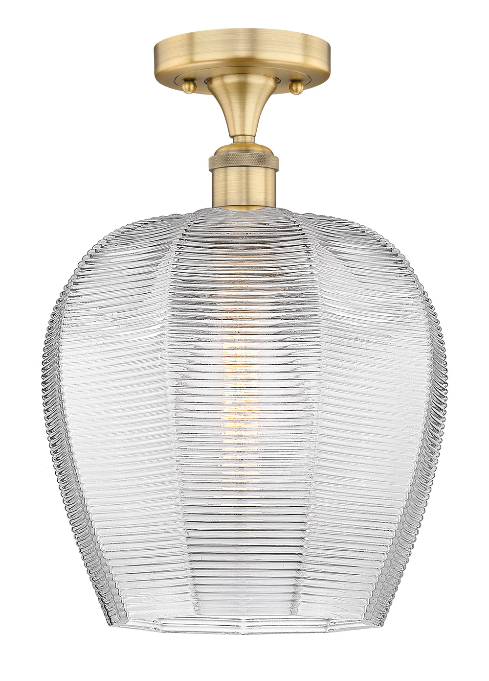 Innovations Lighting Norfolk 12" Semi-Flush Mount - Brushed Brass