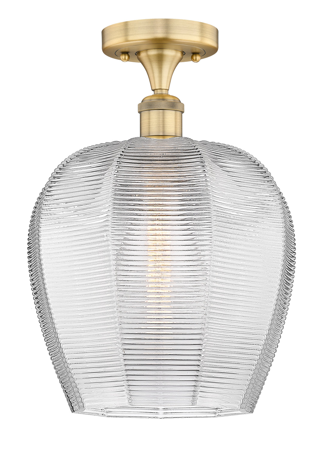 Innovations Lighting Norfolk 12" Semi-Flush Mount - Brushed Brass