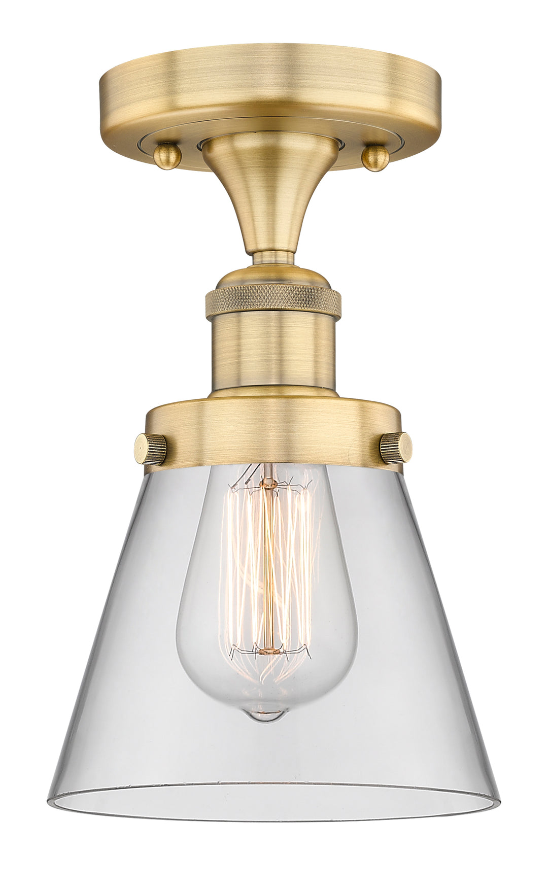 Innovations Lighting Cone 6" Semi-Flush Mount - Brushed Brass