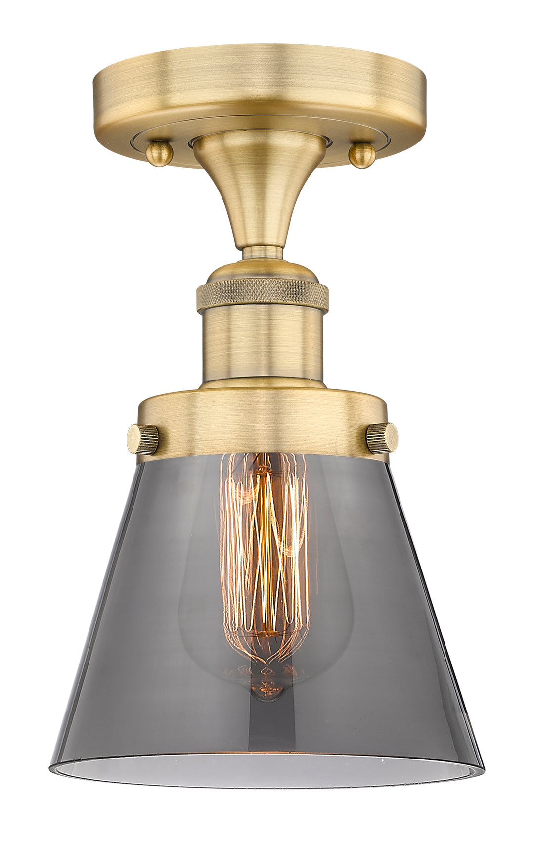 Innovations Lighting Cone 6" Semi-Flush Mount - Brushed Brass