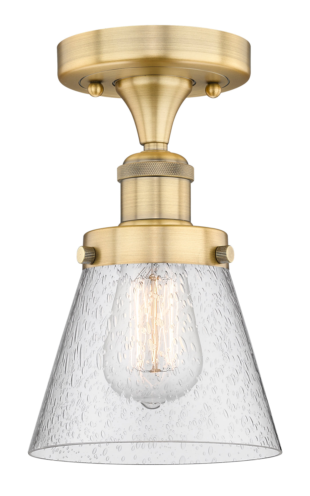 Innovations Lighting Cone 6" Semi-Flush Mount - Brushed Brass