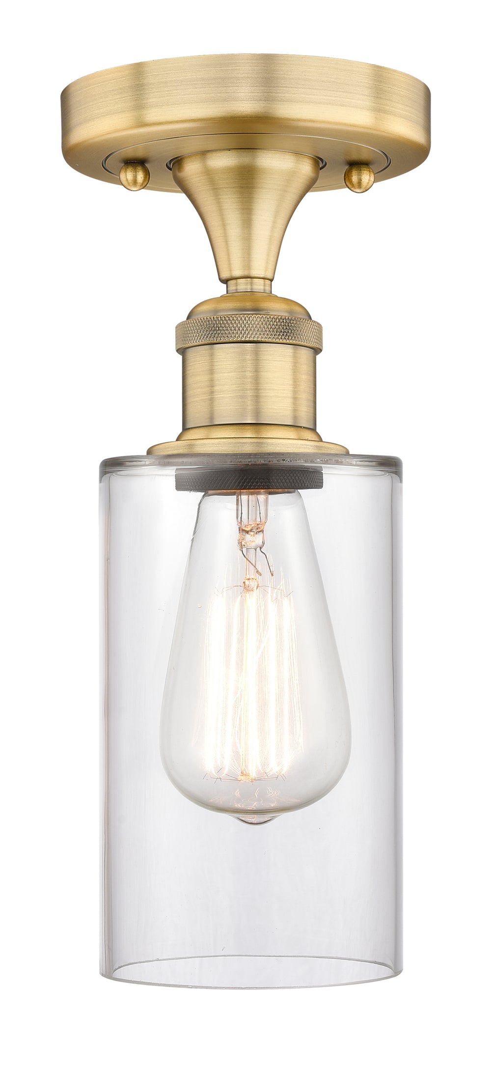 Innovations Lighting Clymer 4" Semi-Flush Mount - Brushed Brass