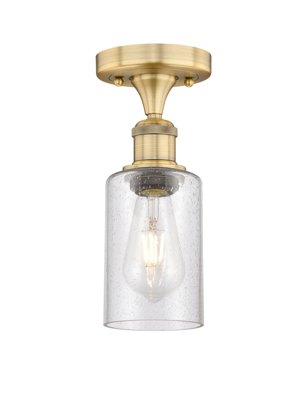 Innovations Lighting Clymer 4" Semi-Flush Mount - Brushed Brass