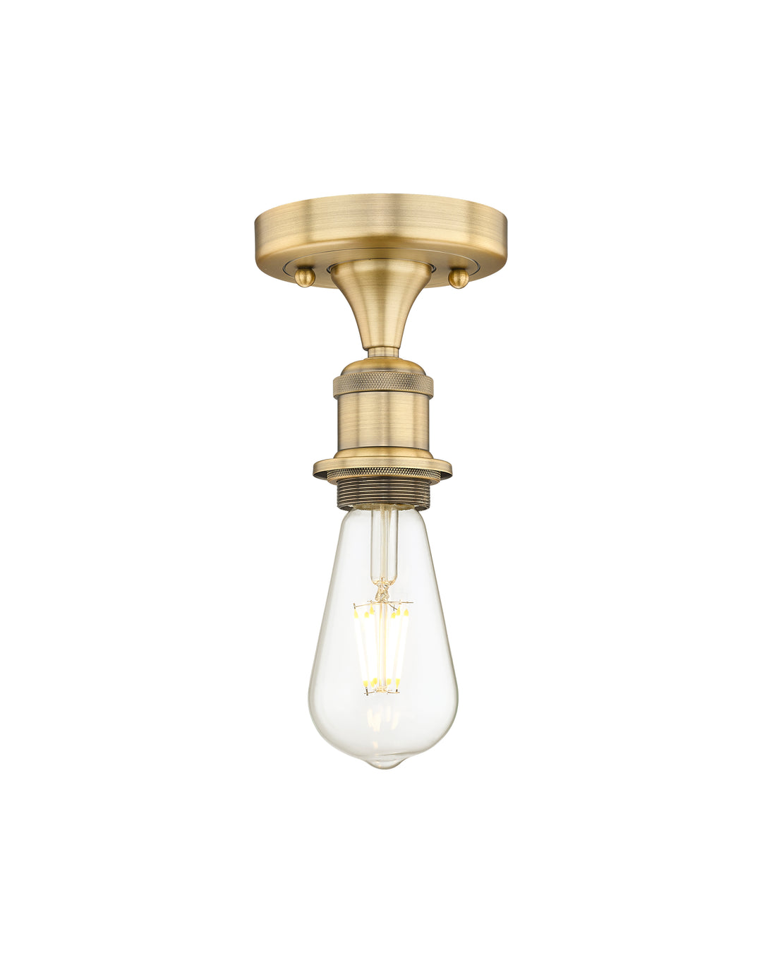 Innovations Lighting Bare Bulb Semi-Flush Mount - Brushed Brass