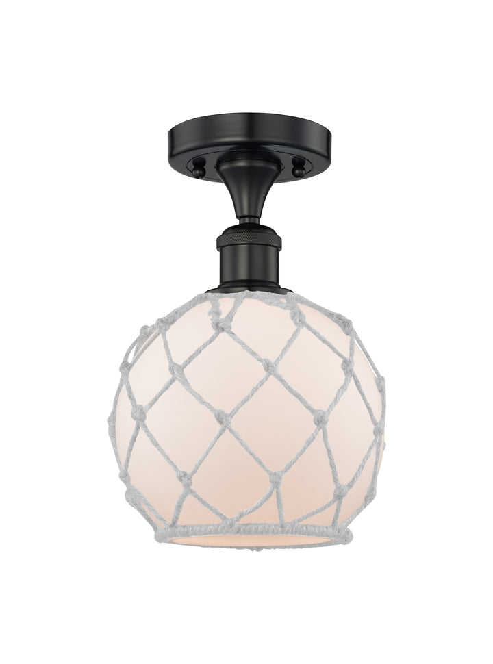 Innovations Lighting Farmhouse Rope Semi-Flush Mount - Matte Black