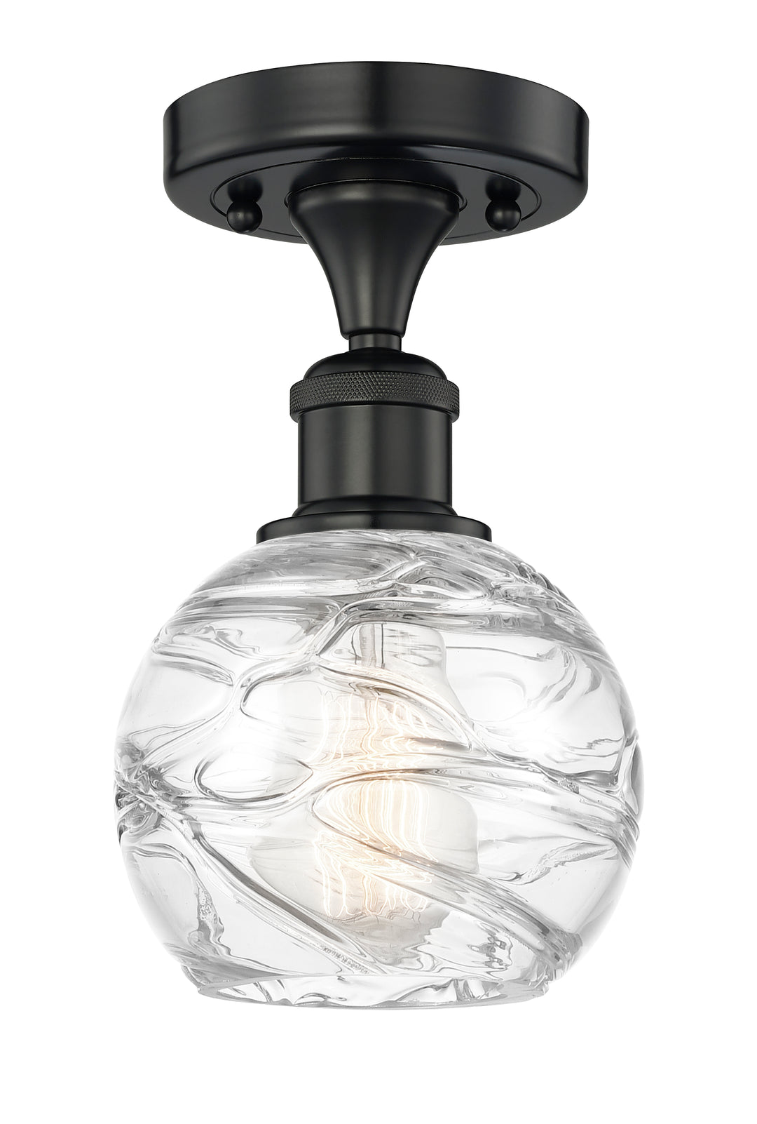 Innovations Lighting Athens Deco Swirl 6" Semi-Flush Mount - Matte Black