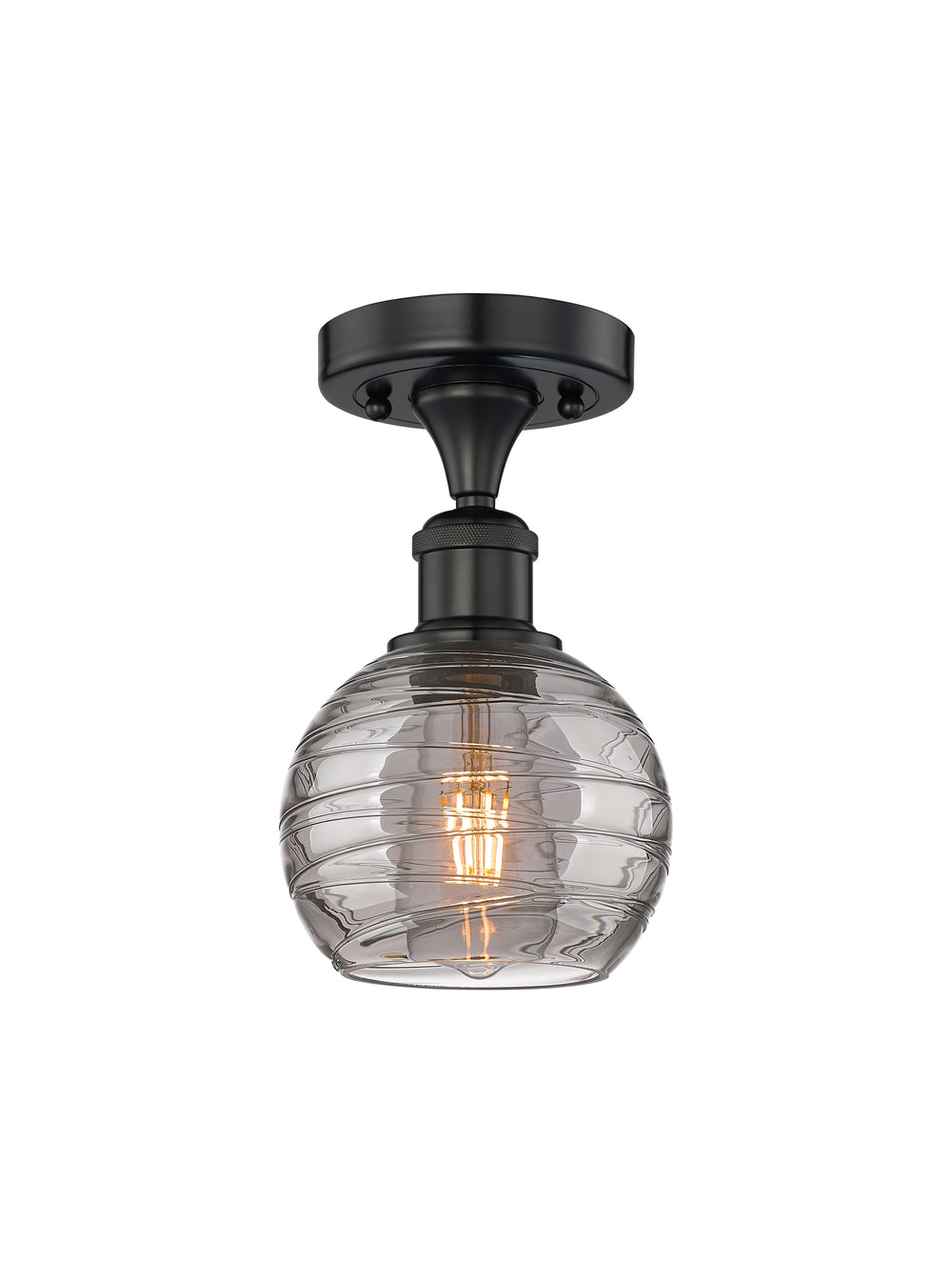 Innovations Lighting Athens Deco Swirl 6" Semi-Flush Mount - Matte Black