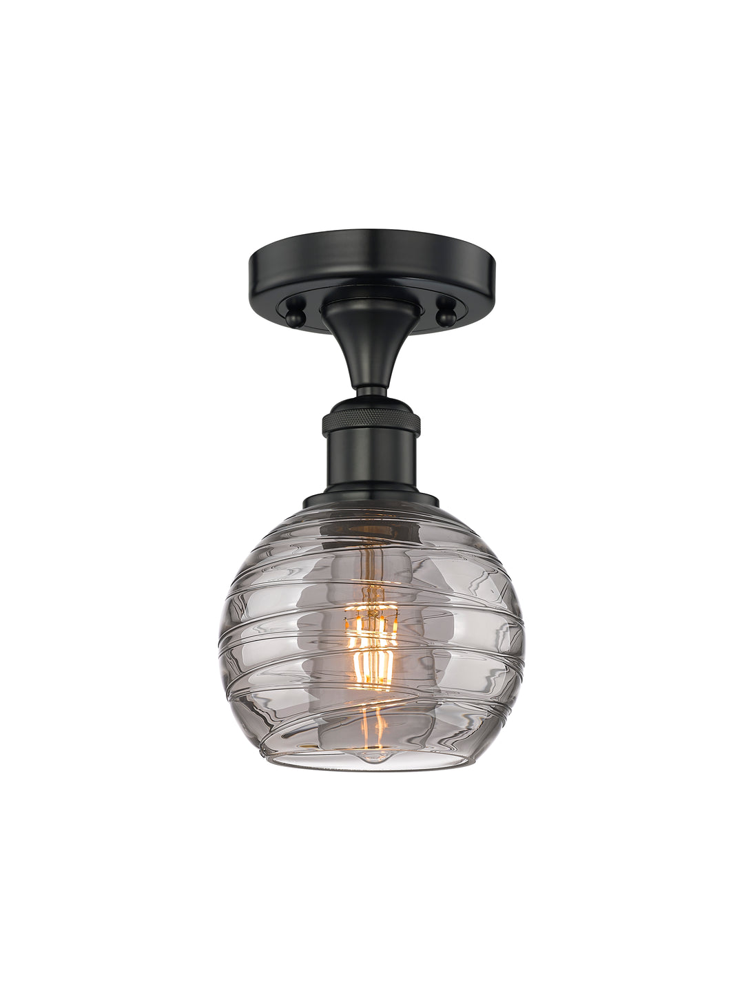 Innovations Lighting Athens Deco Swirl 6" Semi-Flush Mount - Matte Black