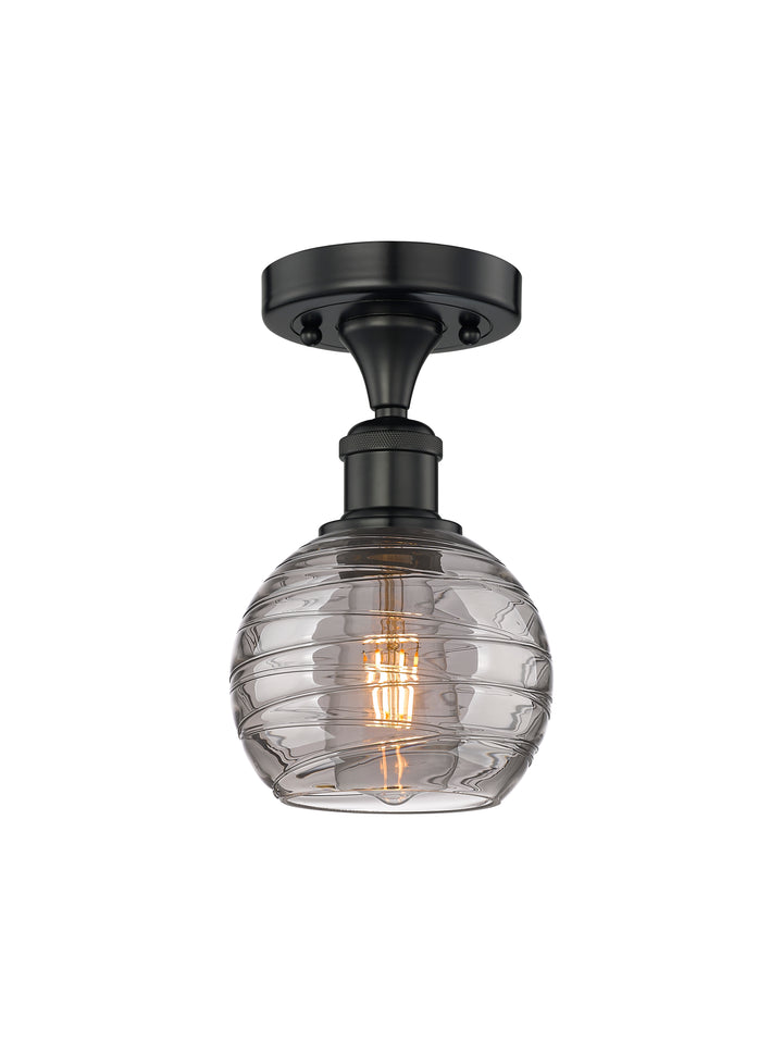 Innovations Lighting Athens Deco Swirl 6" Semi-Flush Mount - Matte Black