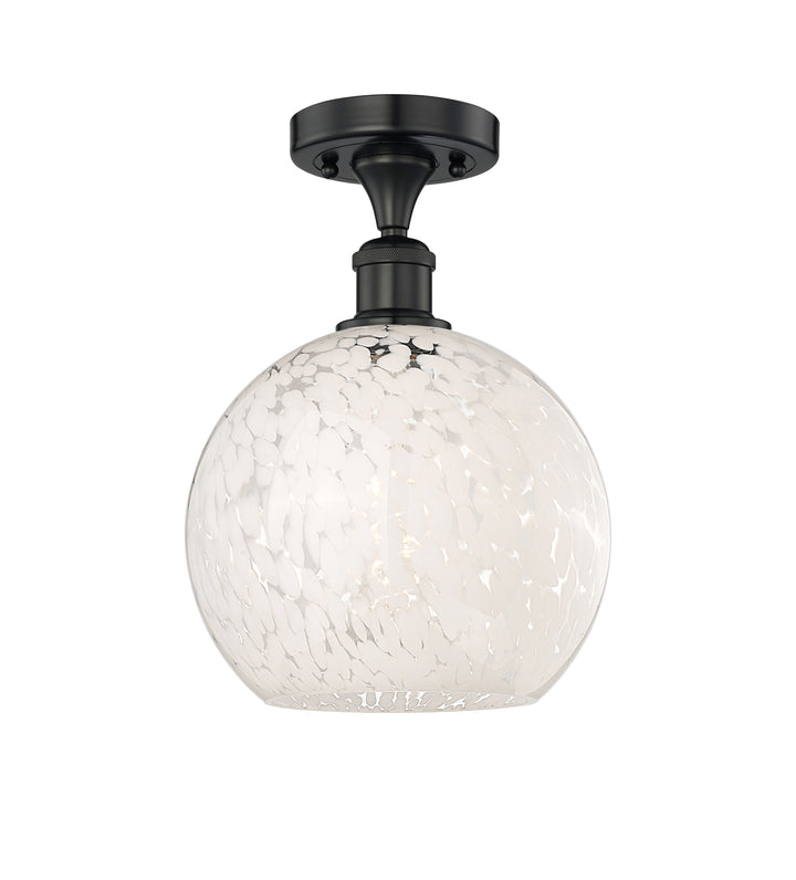 Innovations Lighting White Mouchette 10" Semi-Flush Mount - Matte Black