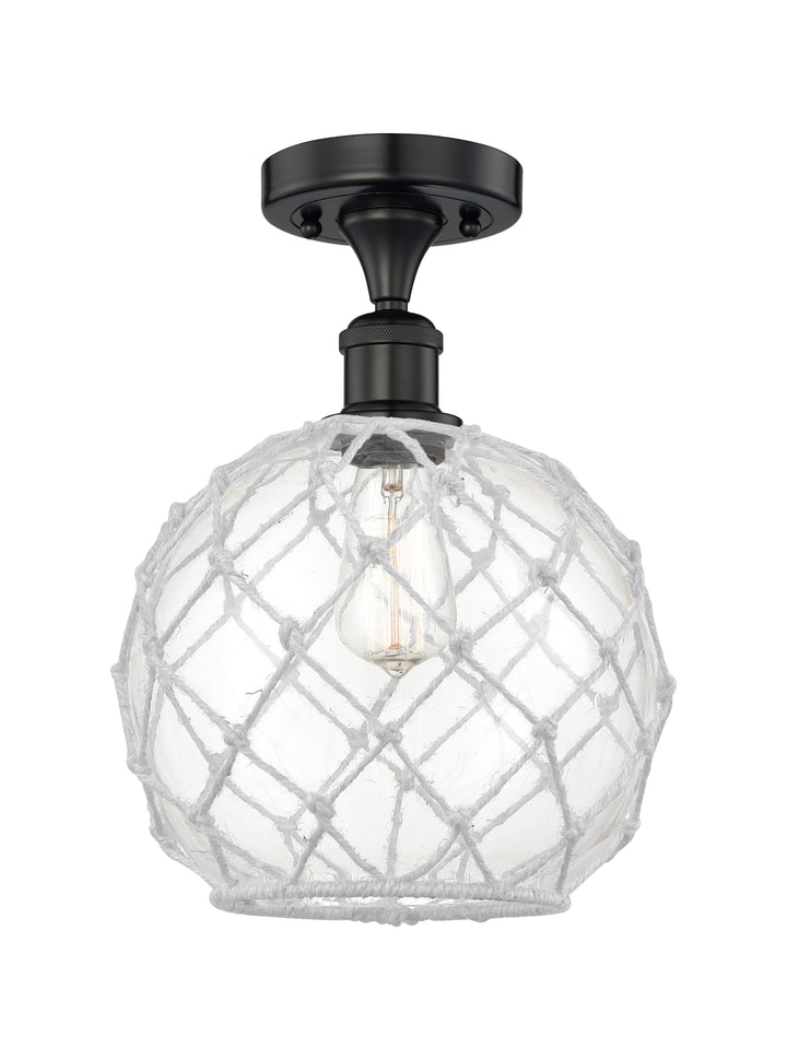 Innovations Lighting Large Farmhouse Rope Semi-Flush Mount - Matte Black