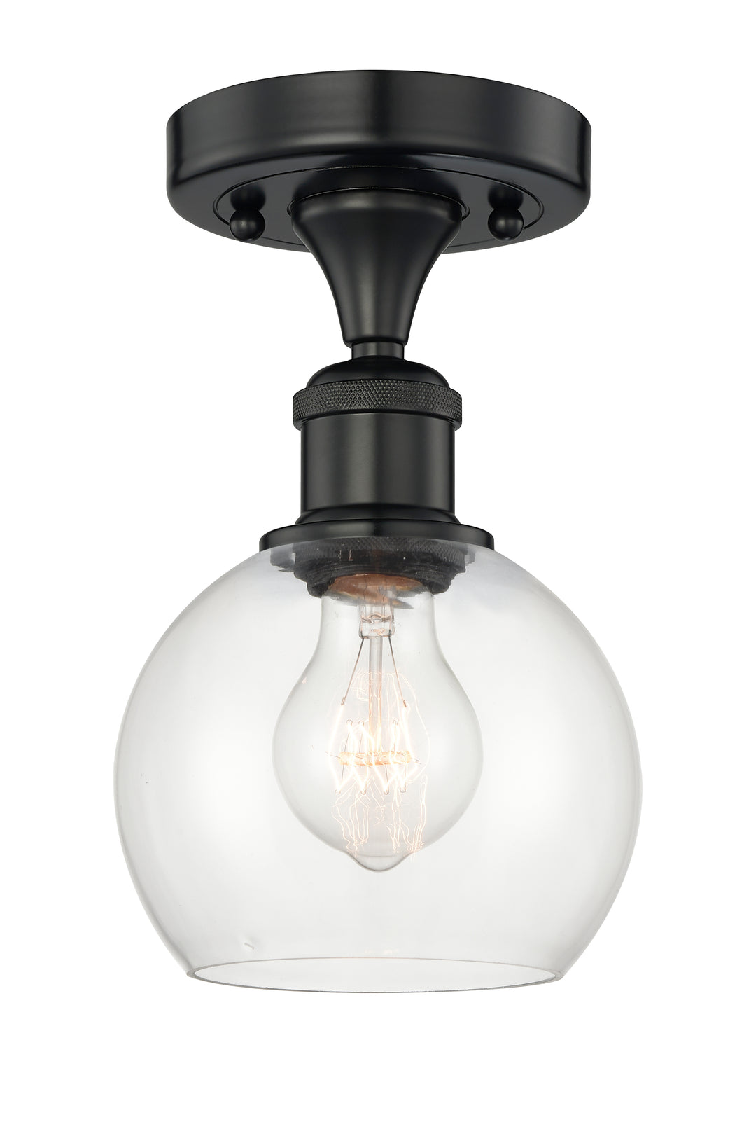 Innovations Lighting Athens 6" Semi-Flush Mount - Matte Black
