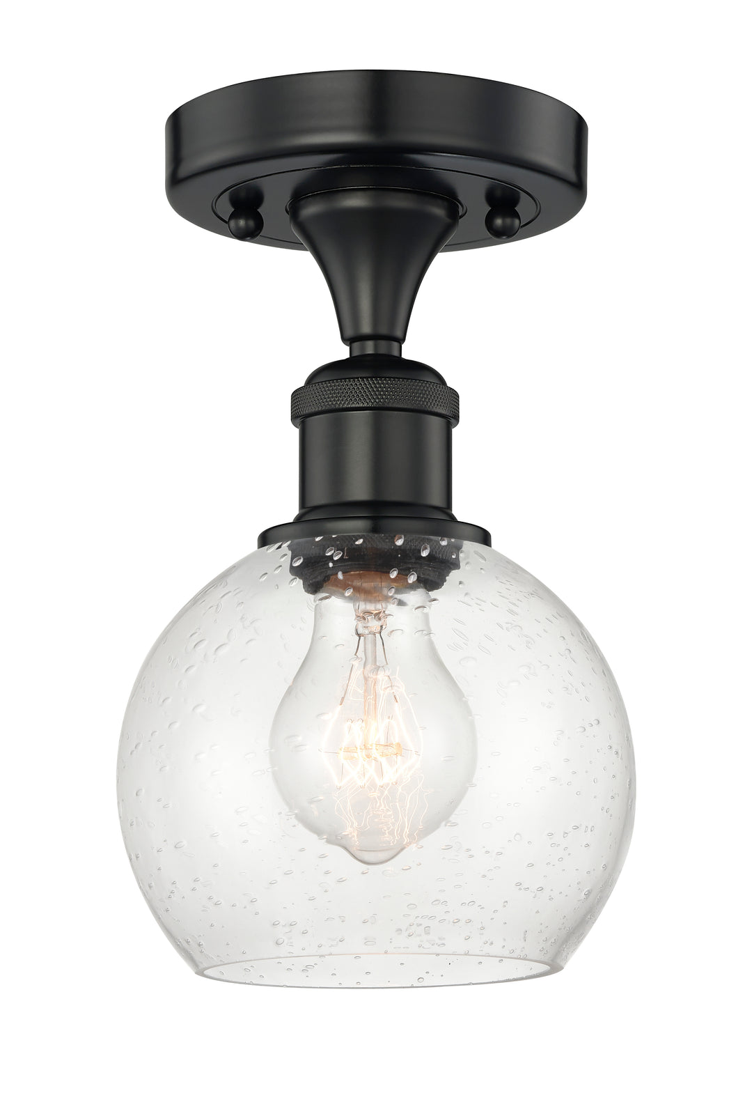 Innovations Lighting Athens 6" Semi-Flush Mount - Matte Black