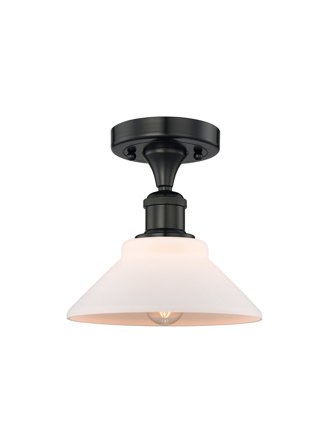 Innovations Lighting Orwell 9" Semi-Flush Mount - Matte Black Ceiling Semi Flush Mounts Innovations Lighting Matte White ; Glass Type: White  