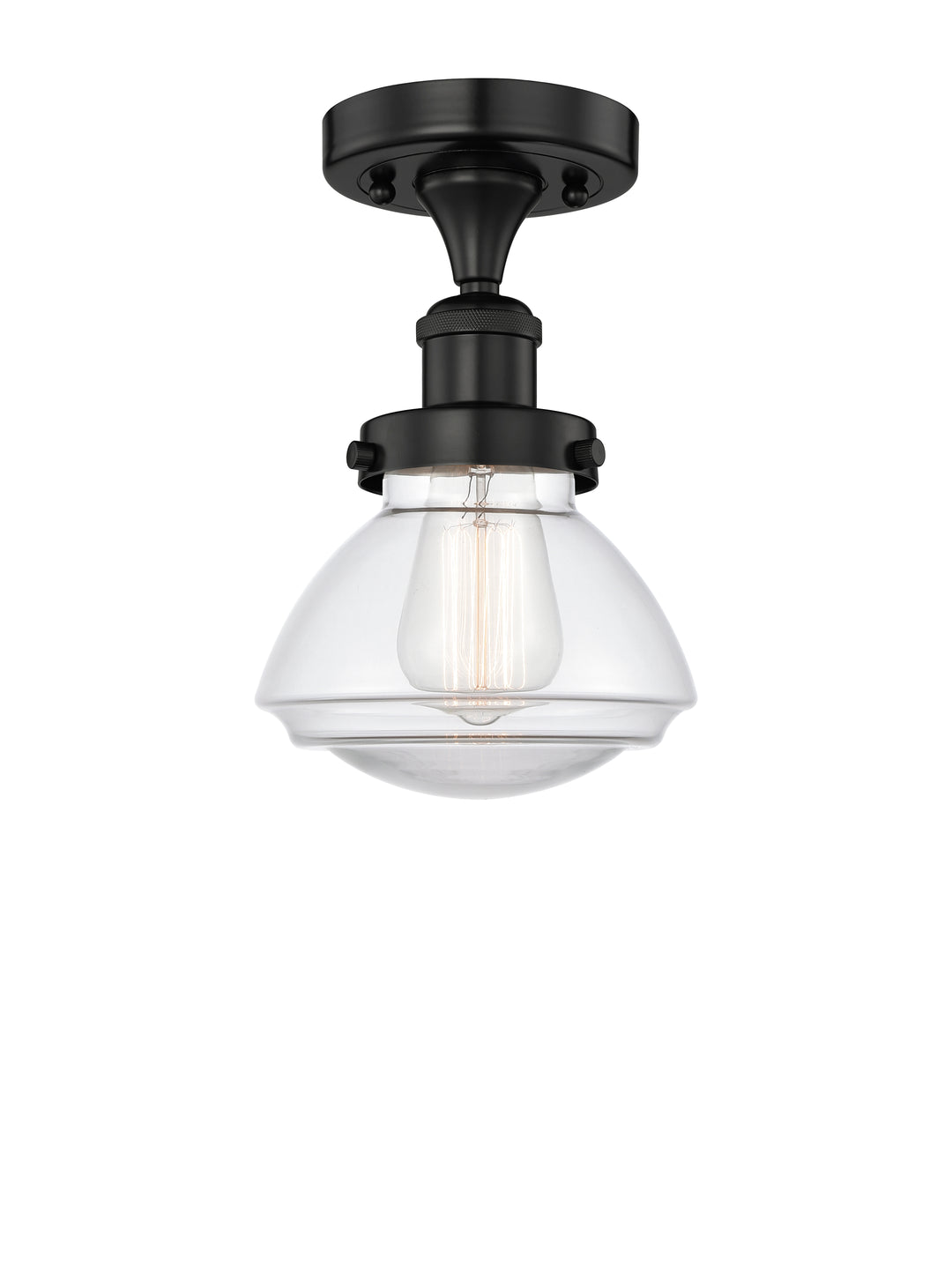 Innovations Lighting Olean 6.75" Semi-Flush Mount - Matte Black