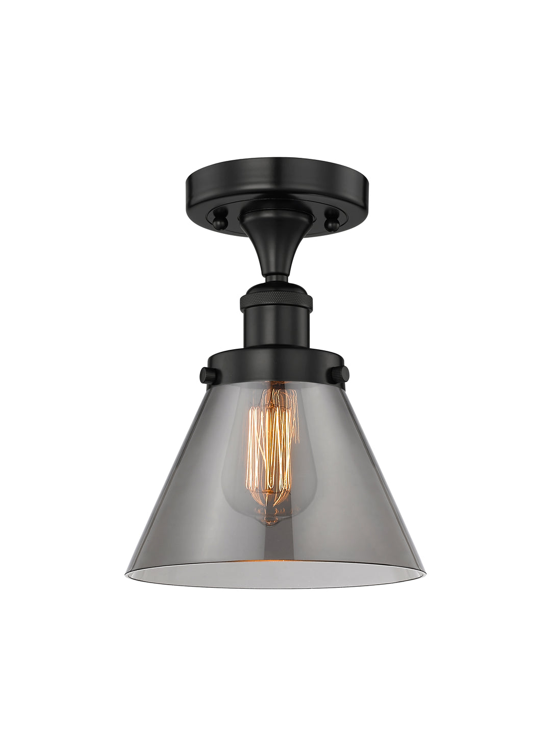 Innovations Lighting Cone 8" Semi-Flush Mount - Matte Black