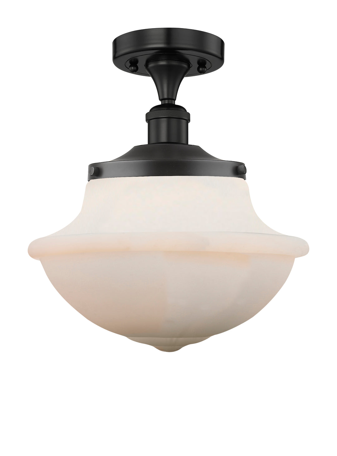 Innovations Lighting Oxford 12" Semi-Flush Mount - Matte Black Ceiling Semi Flush Mounts Innovations Lighting Matte White ; Glass Type: Frosted  