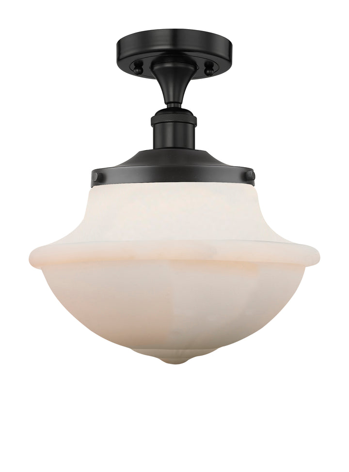 Innovations Lighting Oxford 12" Semi-Flush Mount - Matte Black Ceiling Semi Flush Mounts Innovations Lighting Matte White ; Glass Type: Frosted  