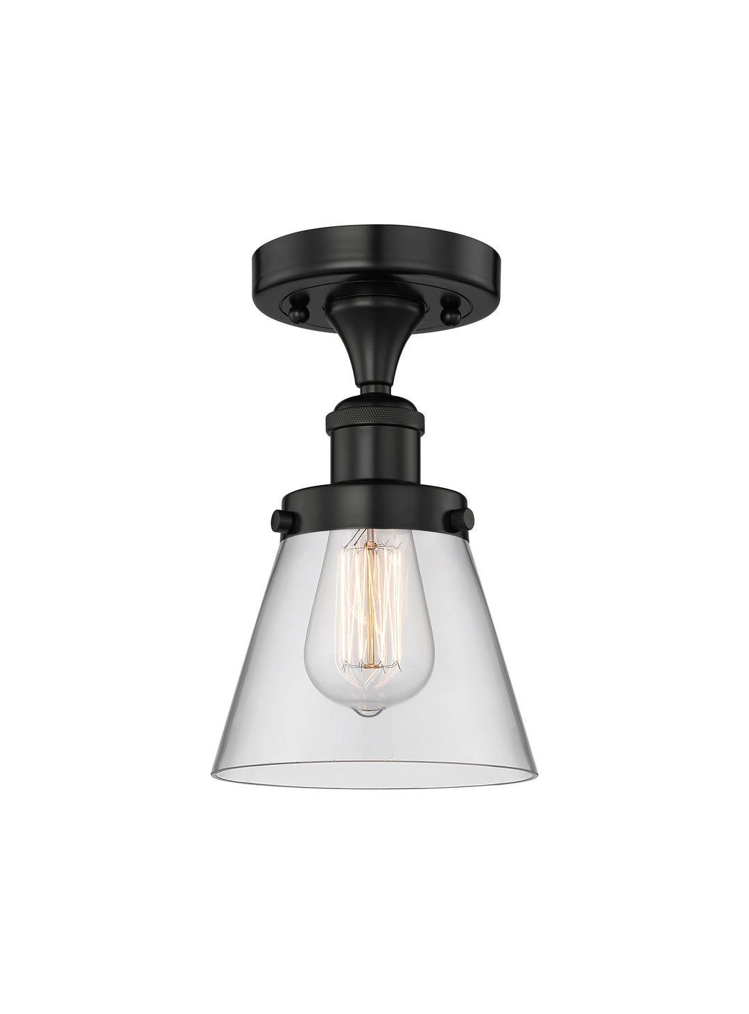 Innovations Lighting Cone 6" Semi-Flush Mount - Matte Black