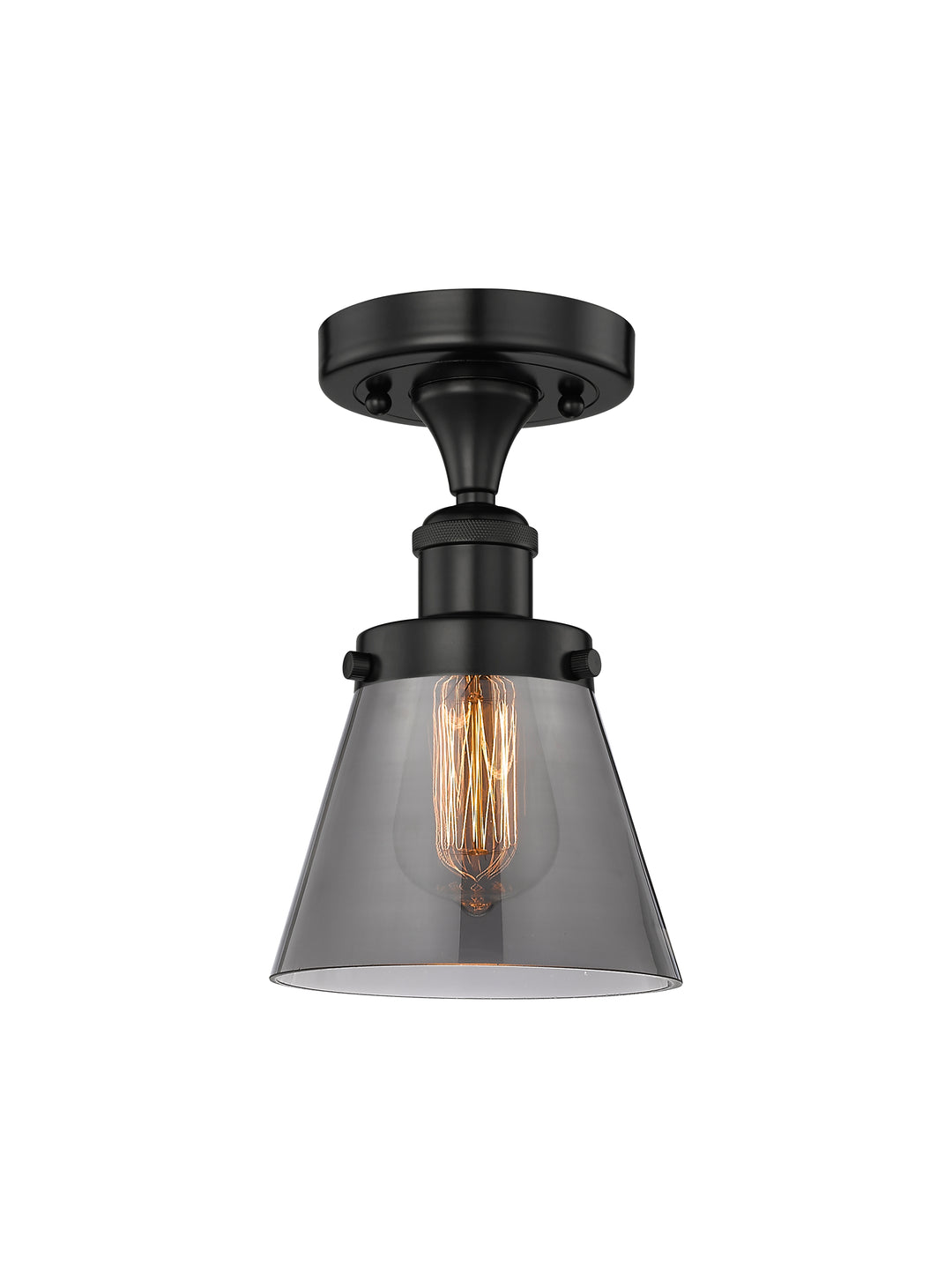 Innovations Lighting Cone 6" Semi-Flush Mount - Matte Black