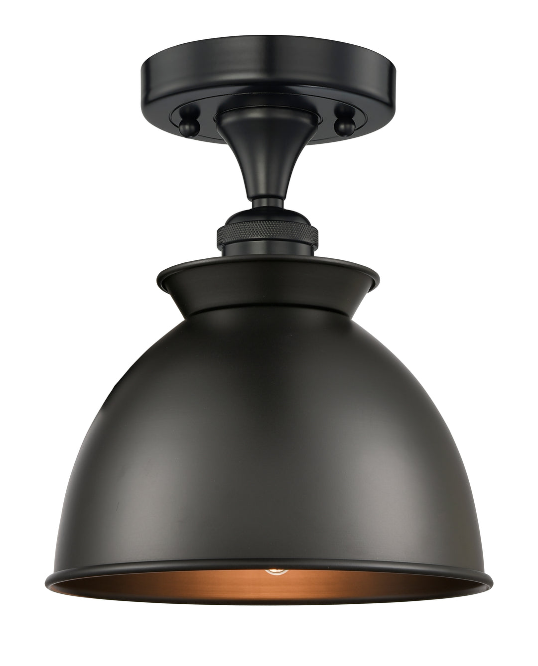 Innovations Lighting Adirondack 8" Semi-Flush Mount - Matte Black