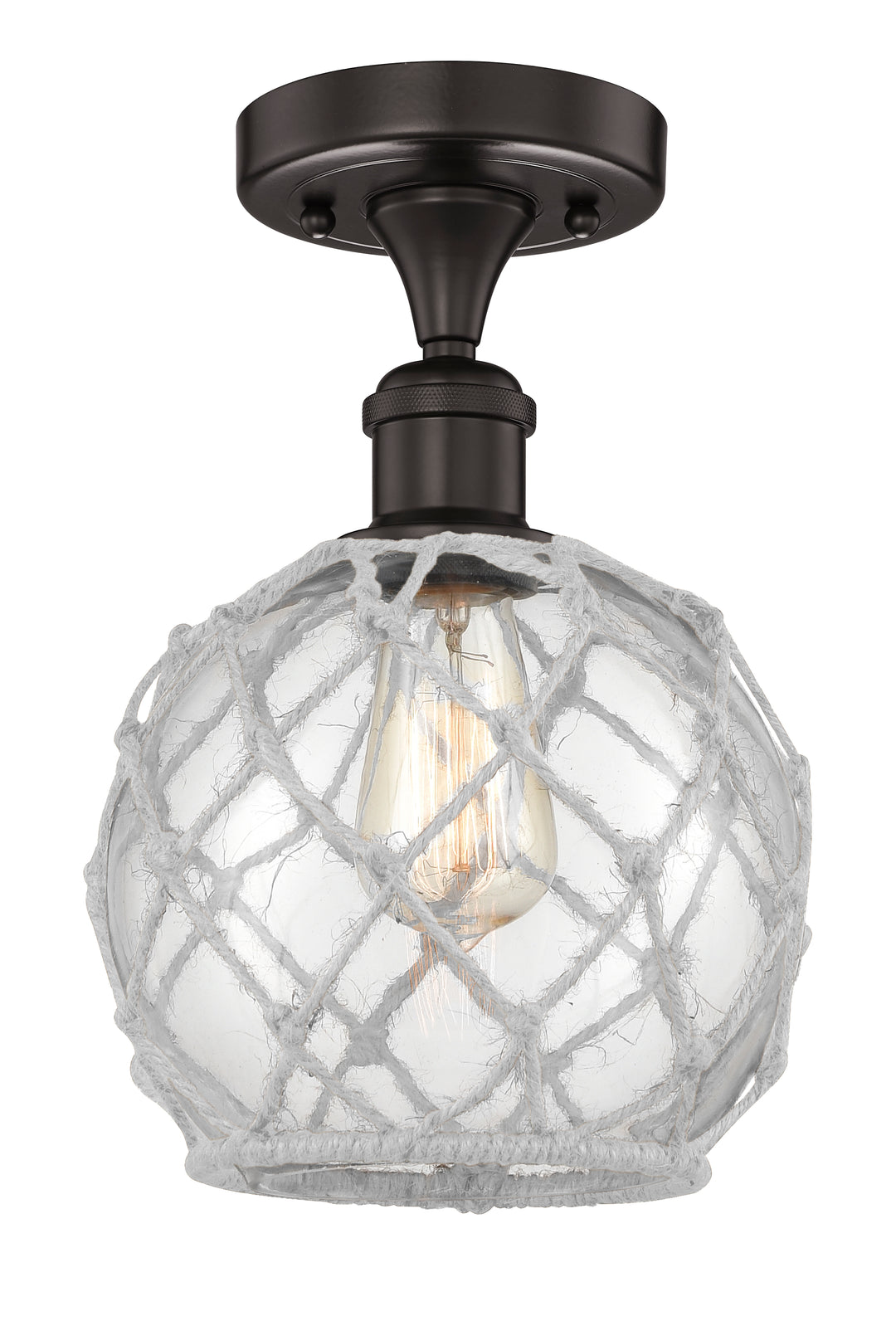 Innovations Lighting Farmhouse Rope Semi-Flush Mount - Oil Rubbed Bronze