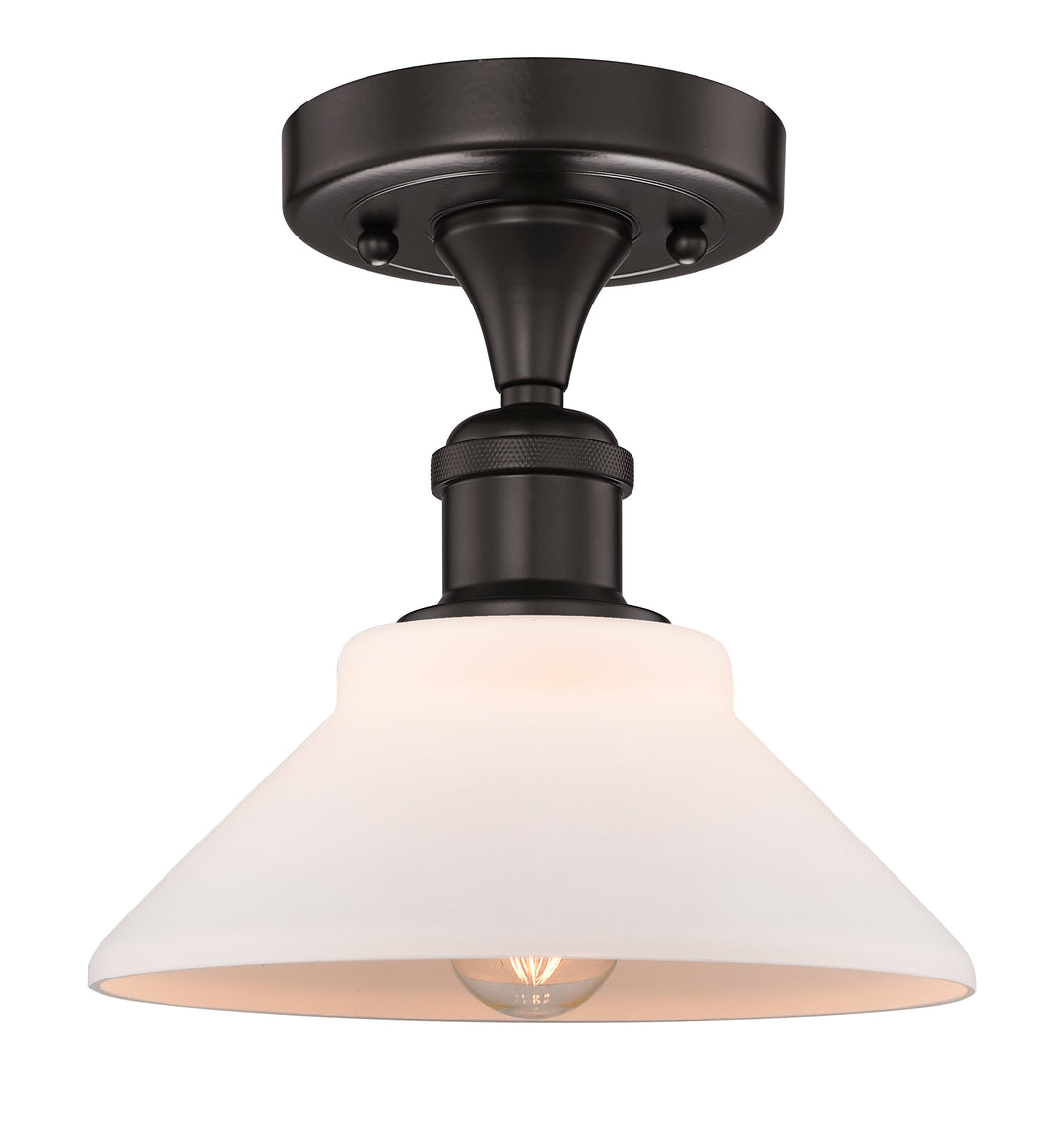 Innovations Lighting Orwell 9" Semi-Flush Mount - Oil Rubbed Bronze Ceiling Semi Flush Mounts Innovations Lighting Matte White ; Glass Type: White  