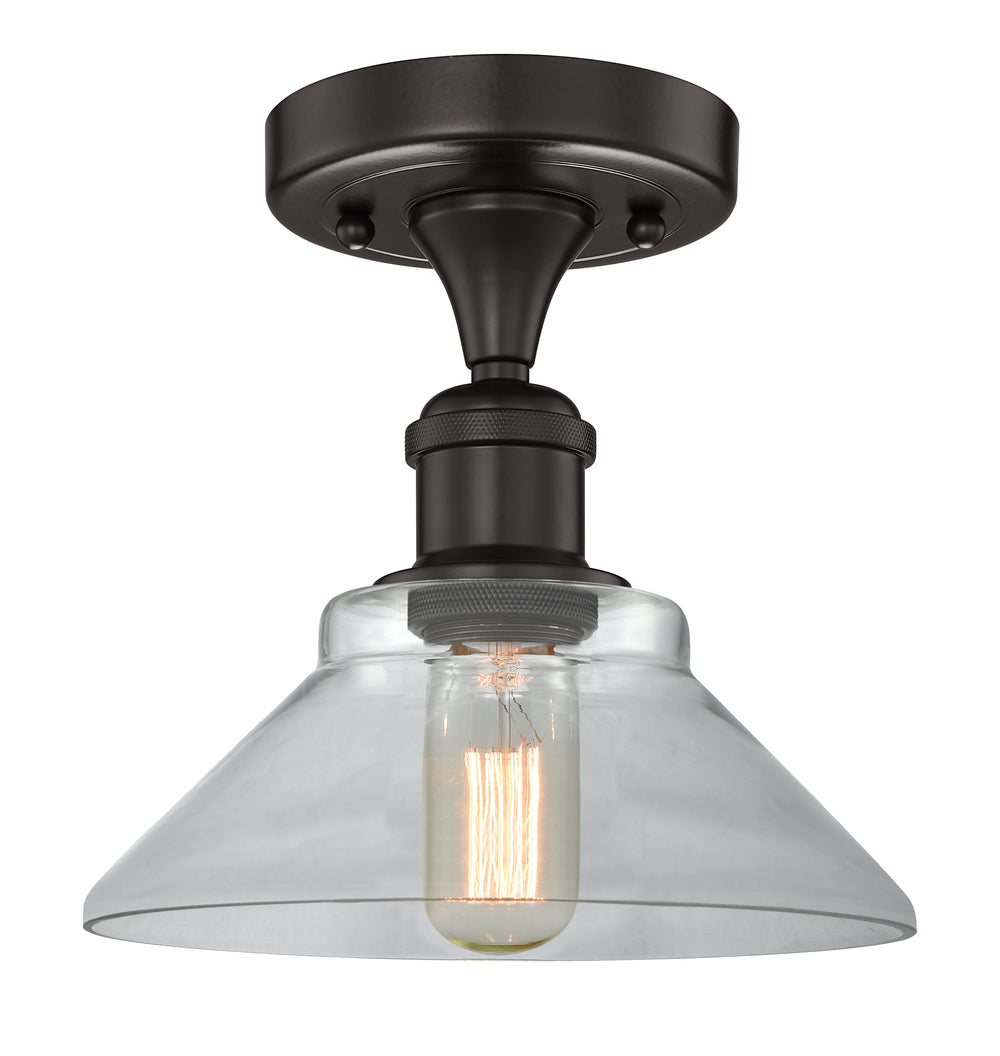 Innovations Lighting Orwell 9" Semi-Flush Mount - Oil Rubbed Bronze Ceiling Semi Flush Mounts Innovations Lighting Clear ; Glass Type: Clear  