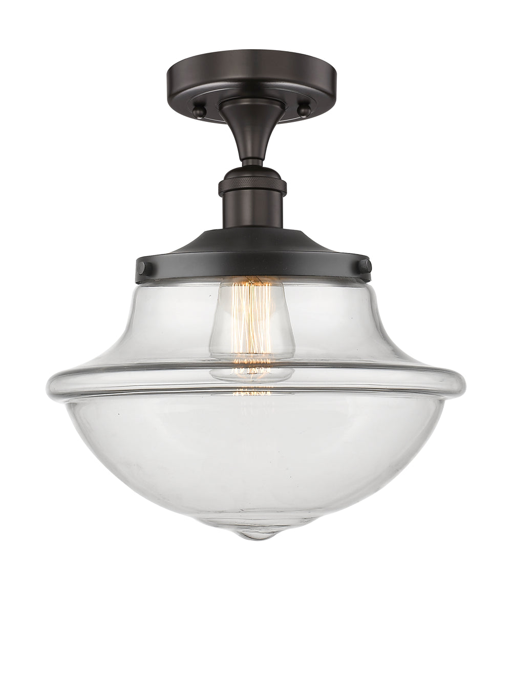 Innovations Lighting Oxford 12" Semi-Flush Mount - Oil Rubbed Bronze Ceiling Semi Flush Mounts Innovations Lighting Clear ; Glass Type: Transparent  