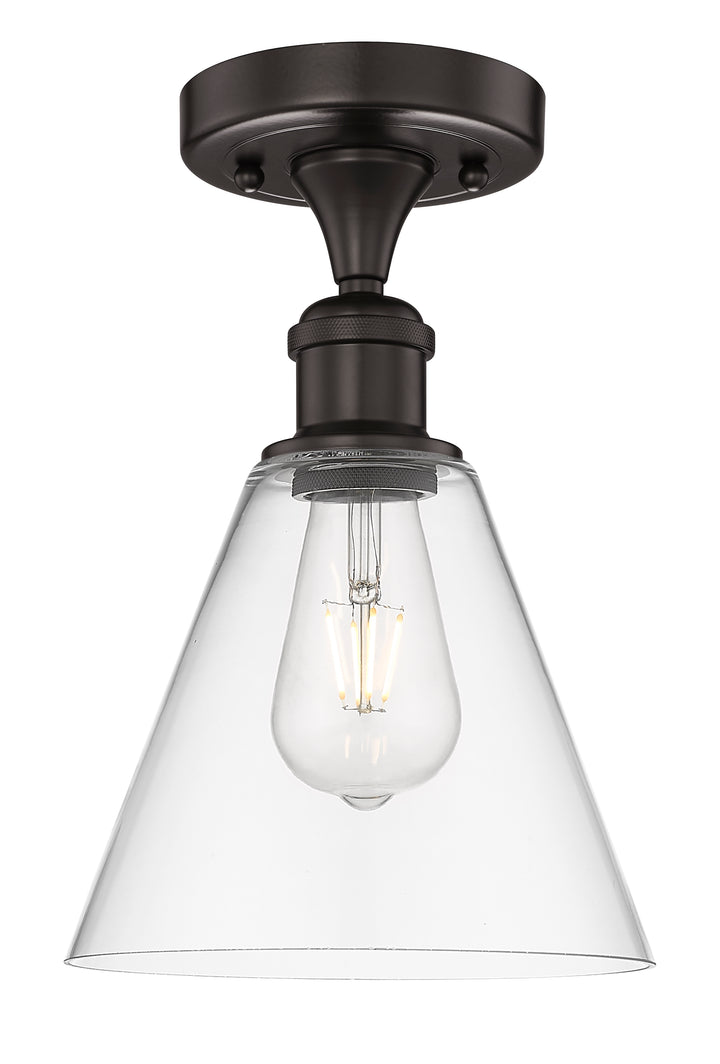 Innovations Lighting Berkshire Glass 8" Semi-Flush Mount - Oil Rubbed Bronze